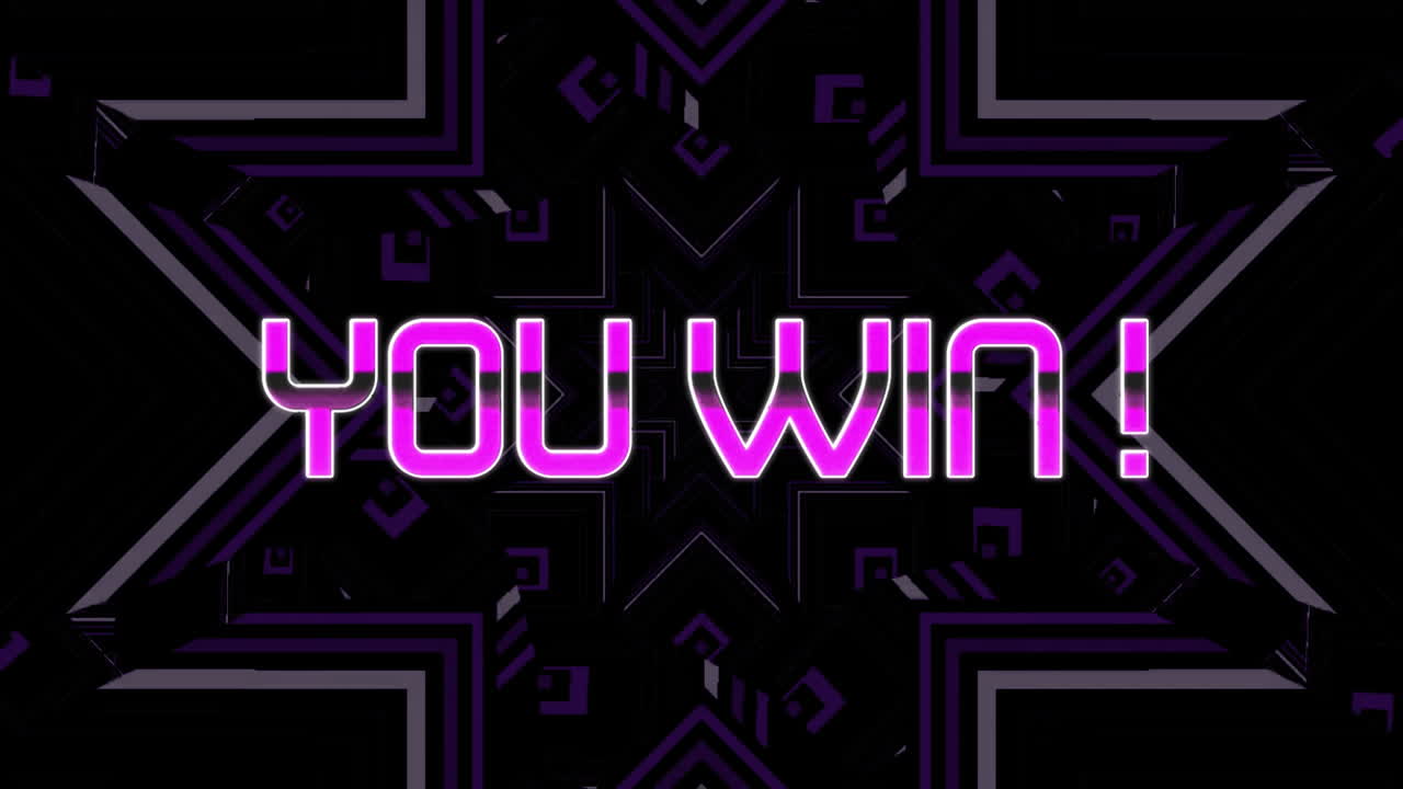 네온 패턴 배경 위에 텍스트를 이기는 애니메이션