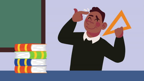 afro male teacher in class character