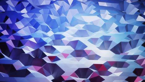 stylish creative abstract low poly background in 4k. abstract waves move on glossy surface in loop. smooth soft seamless animation. simple minimalistic geometric bg. blue gradient color