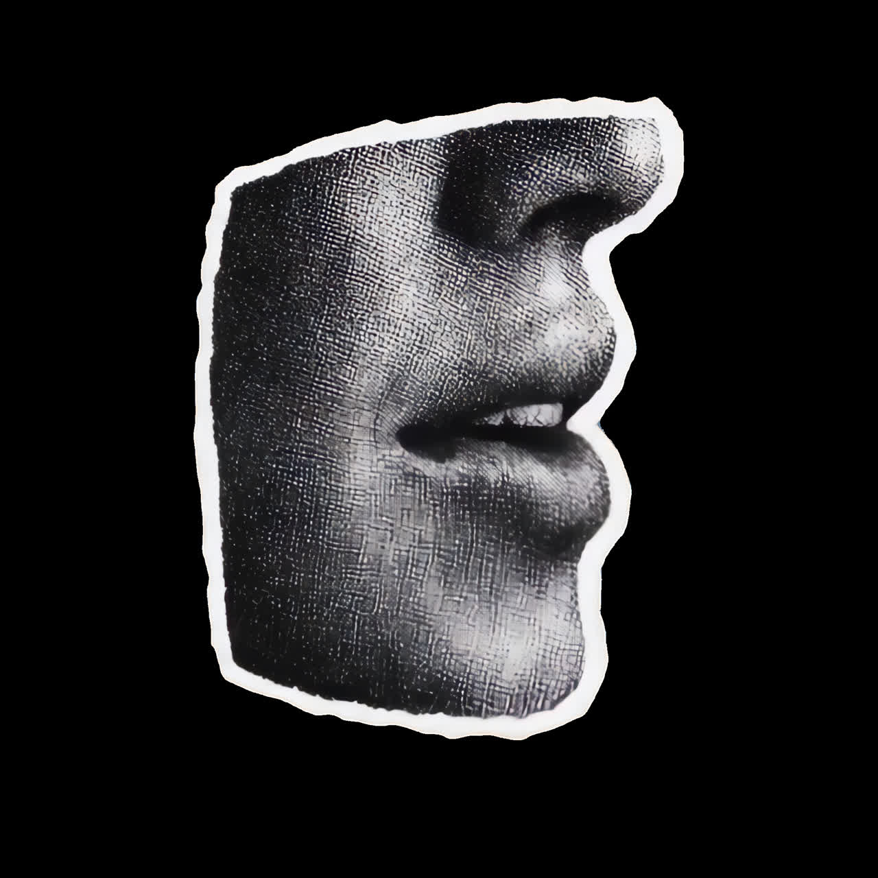 Vintage lips illustration animation isolated asset, transparent 4K video, alpha channel, ProRes 4444