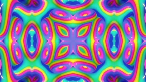 4k fondo abstracto en bucle patrón líquido 3d simétrico con brillante transición de color de gradiente de arco iris. caleidoscopio líquido con ondas líquidas viscosas y brillo en la superficie. patrón ondulado
