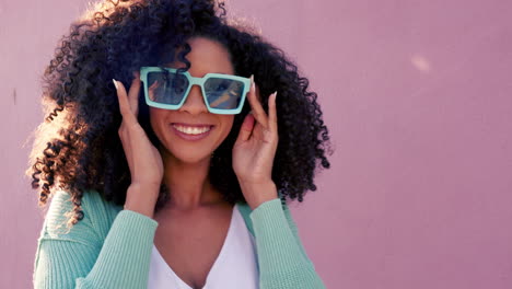 fashion, glasses and summer with a woman outside