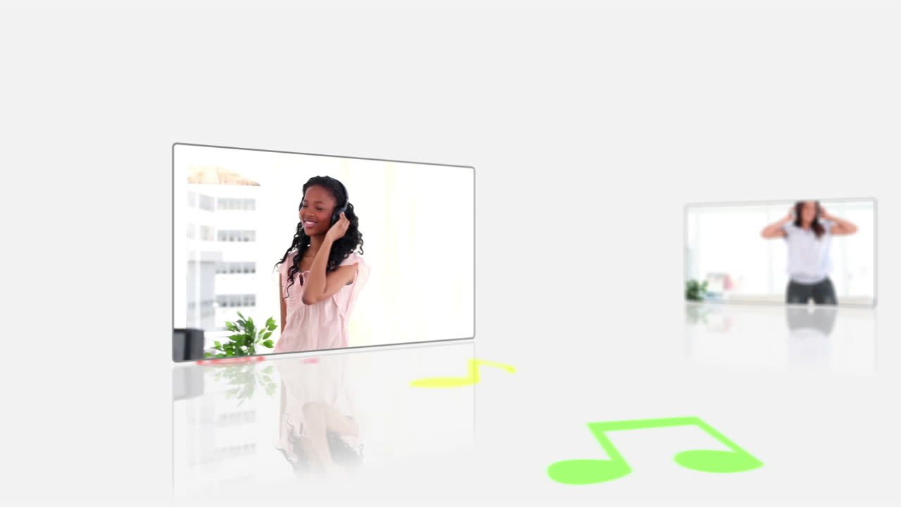 음악을 듣는 여성의 비디오