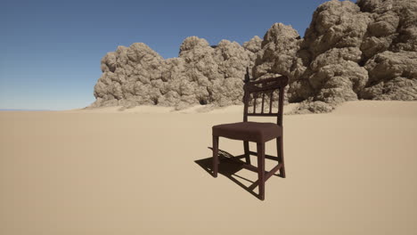 a lone chair in the desert