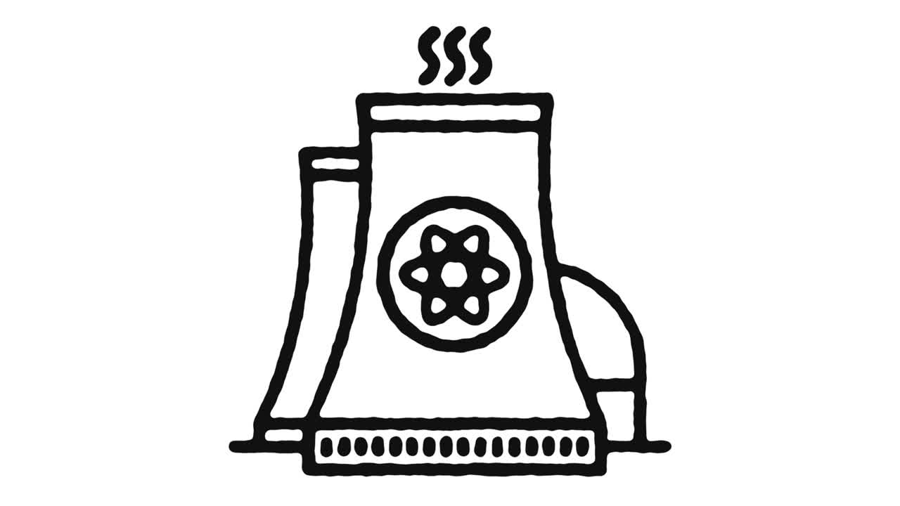 imágenes de animación de iconos de energía nuclear y canal alfa