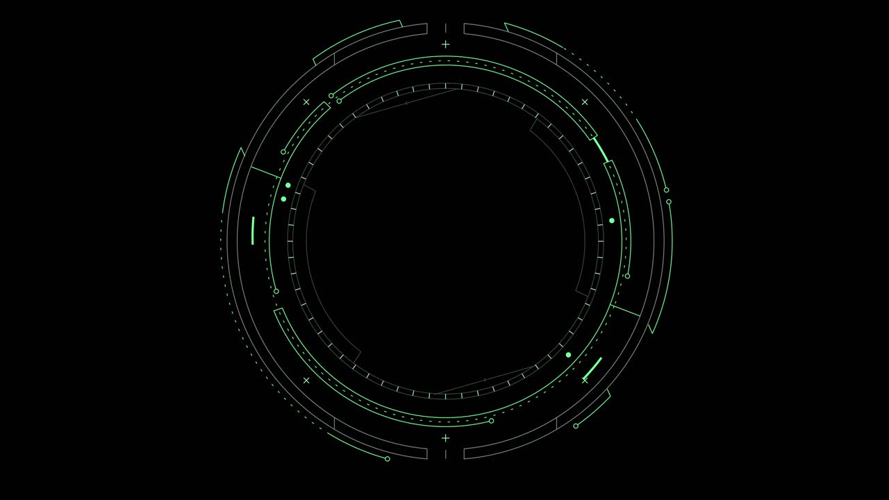hud círculos giratorios. anillo sobre fondo negro