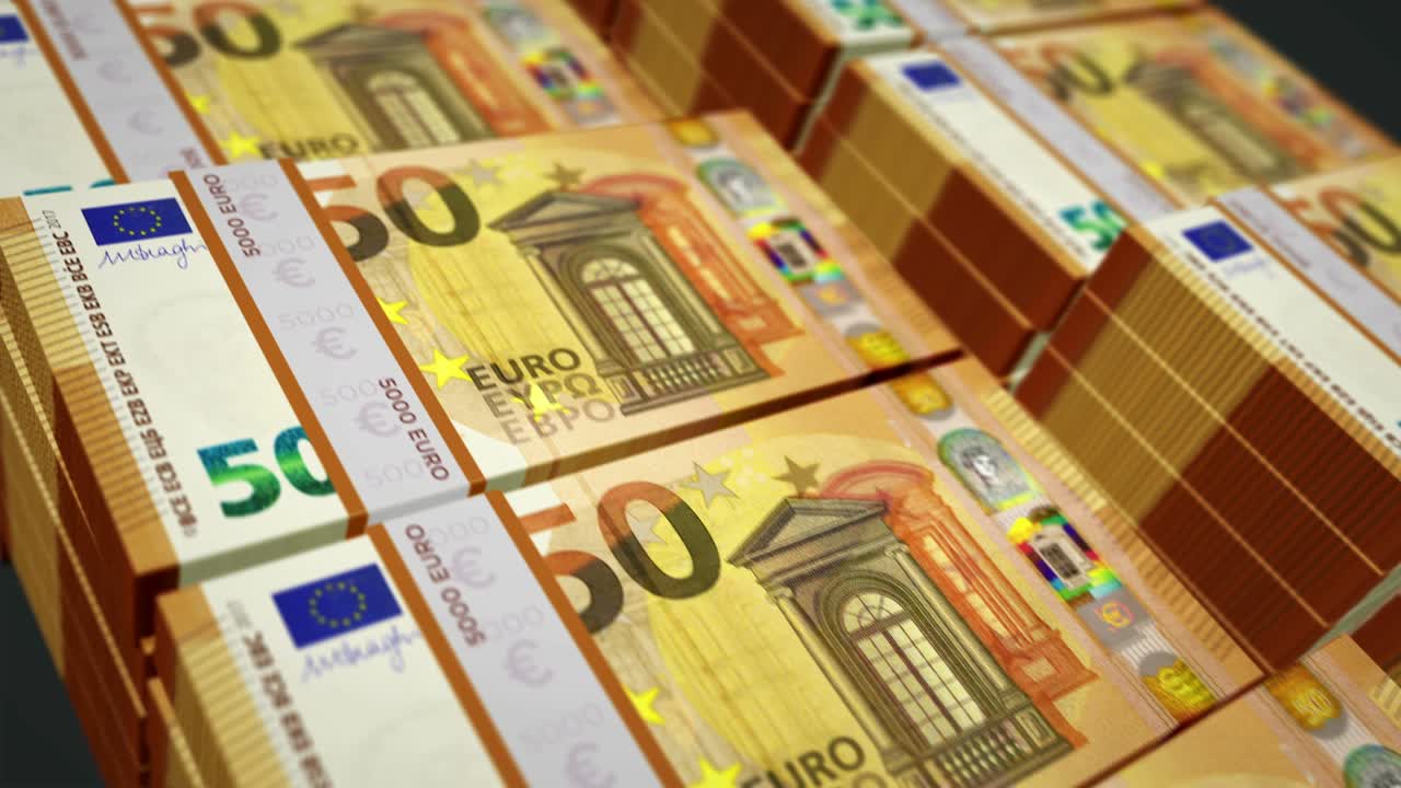 50 유로 지폐의 통화 패키지 (simple loop)