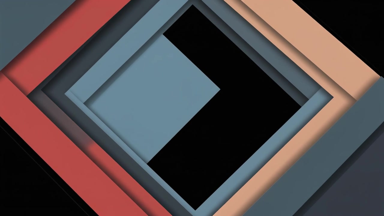 Motion graphics astratte con forme geometriche a diamante in espansione.