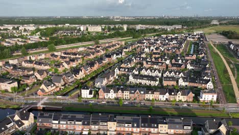 aerial view of a dutch residential area