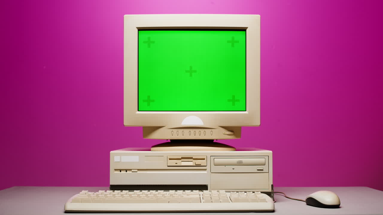 Vintage Computer with Green Screen Monitor