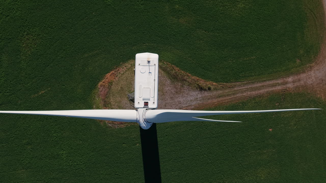 Aerial View of a Wind Turbine