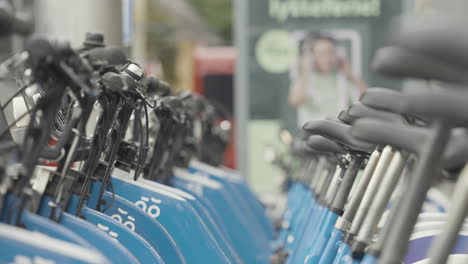 bikes parked in a row.