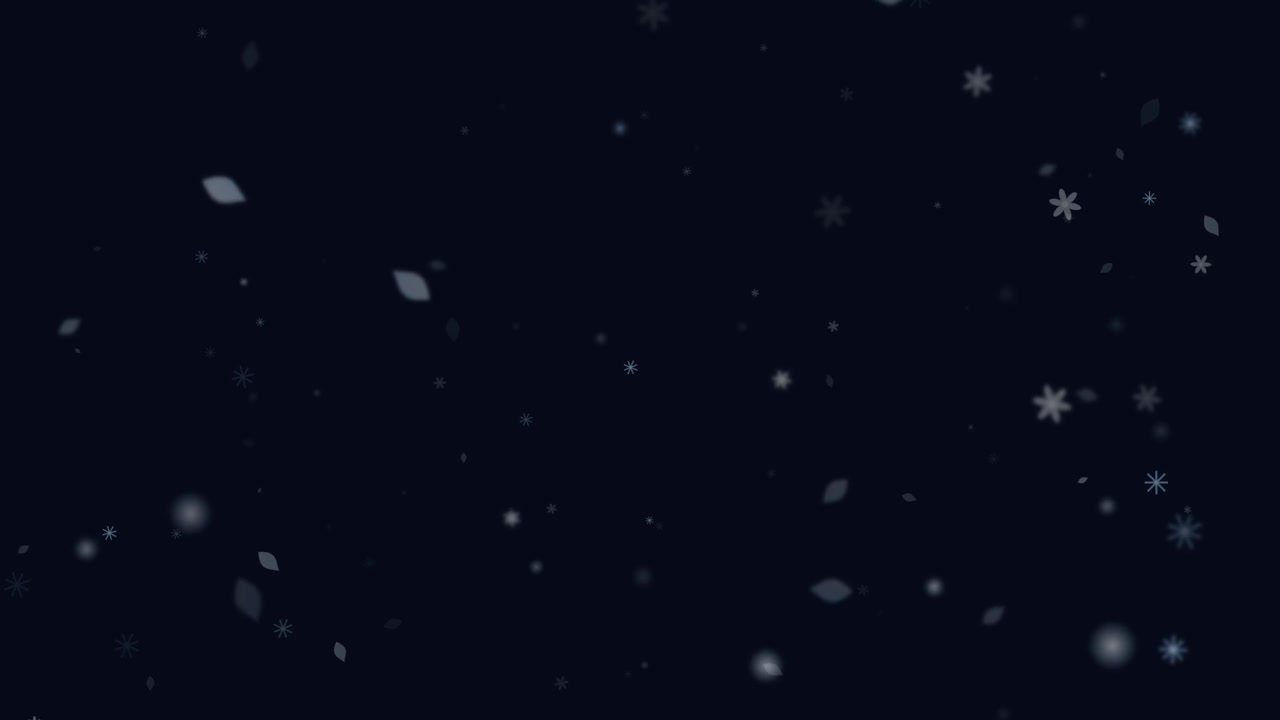 Soft White Snowflakes Falling Against a Dark Background