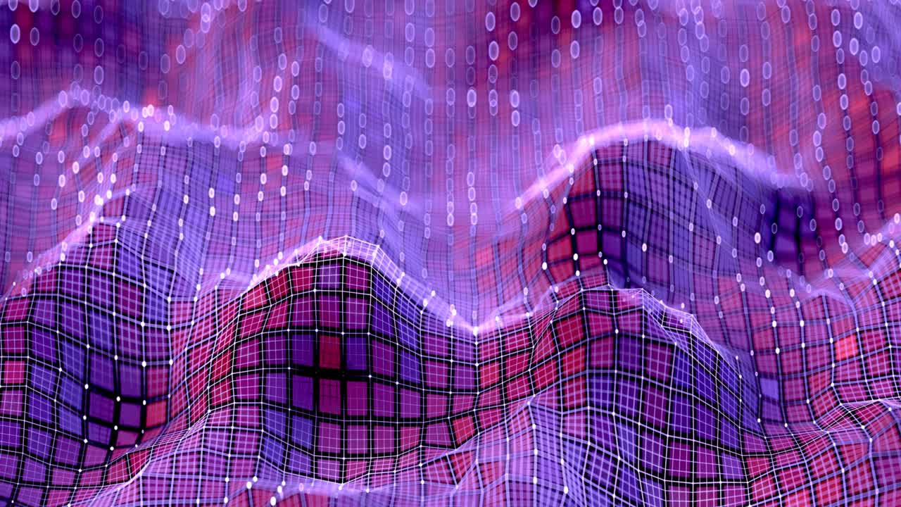 Purple polygonal network seamless loop 3D render animation