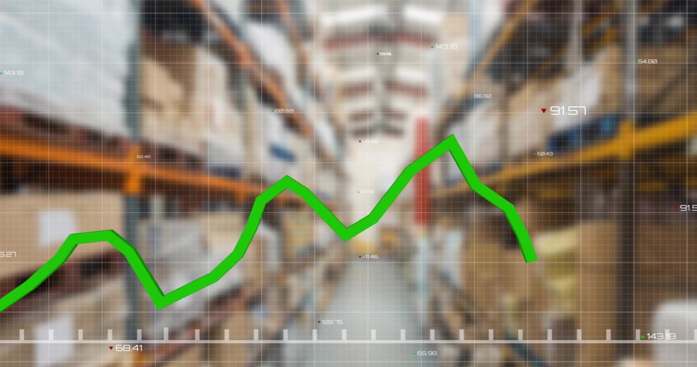 Animation of financial data processing over warehouse