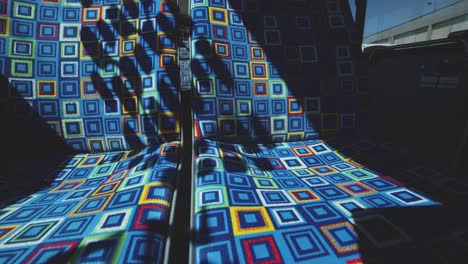 shadow on the seat of a bus