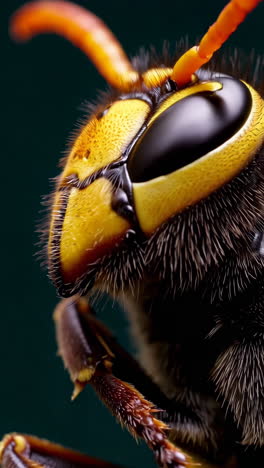 close-up of a wasp's head