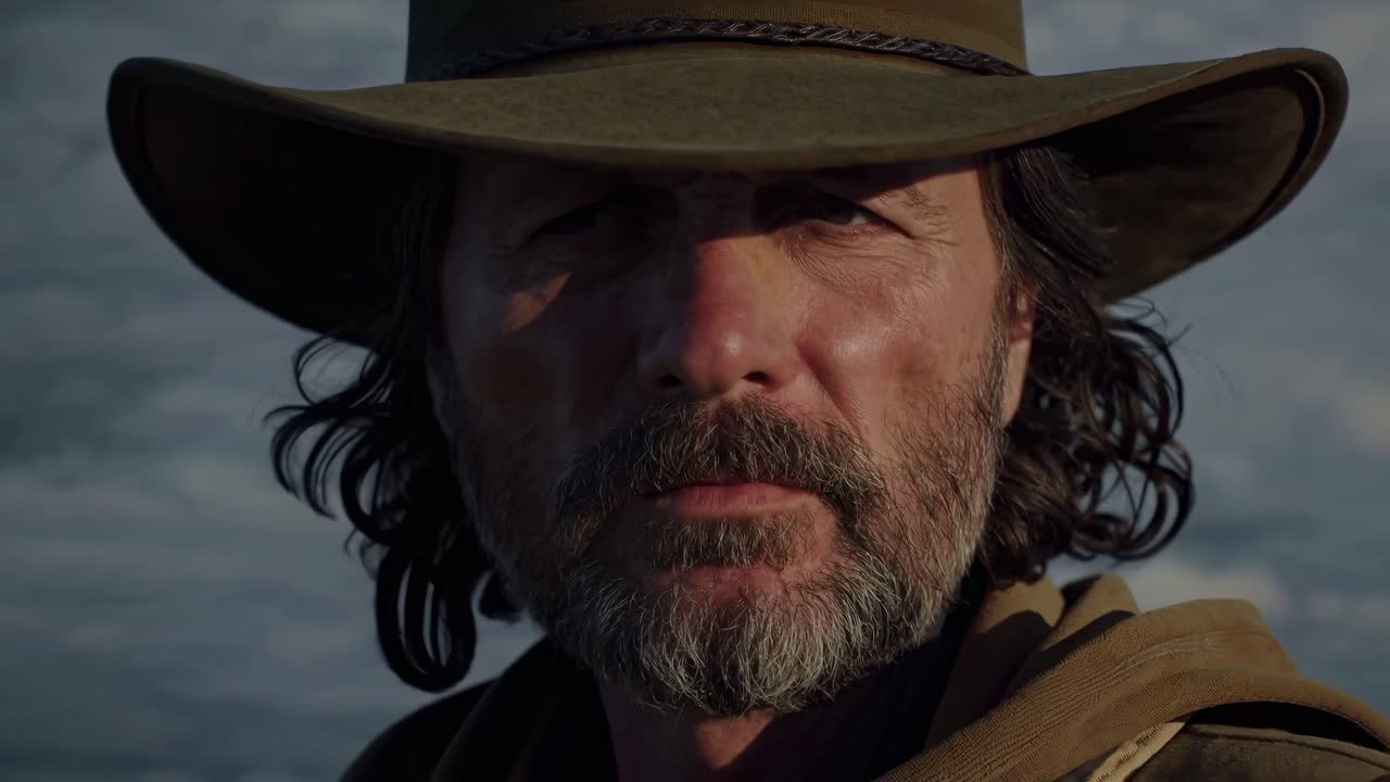 Close-up Portrait of a Cowboy