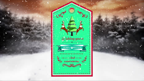 ilustración de la etiqueta con el mensaje de feliz navidad