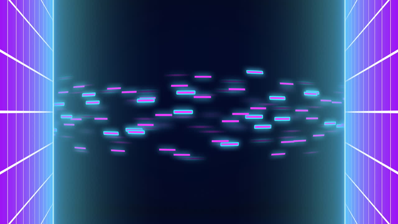 animación de rastros de luz que fluyen sobre el metaverso
