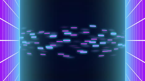 animación de rastros de luz que fluyen sobre el metaverso