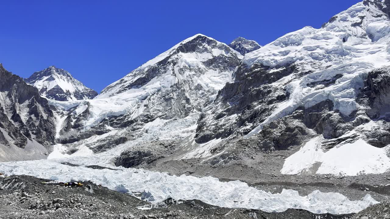 Soak in the breathtaking view of the mighty Himalayas as seen from Everest Base Camp—snowy peaks, raw beauty, and the heart of high-altitude adventure.