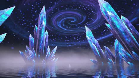 crystalline night landscape