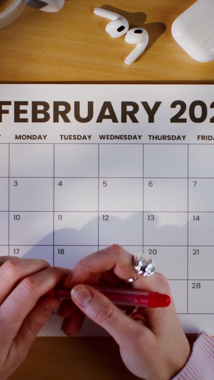 Marking Dates on a February 2023 Calendar