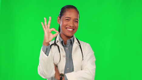 está bien emoji, cara y doctor en pantalla verde