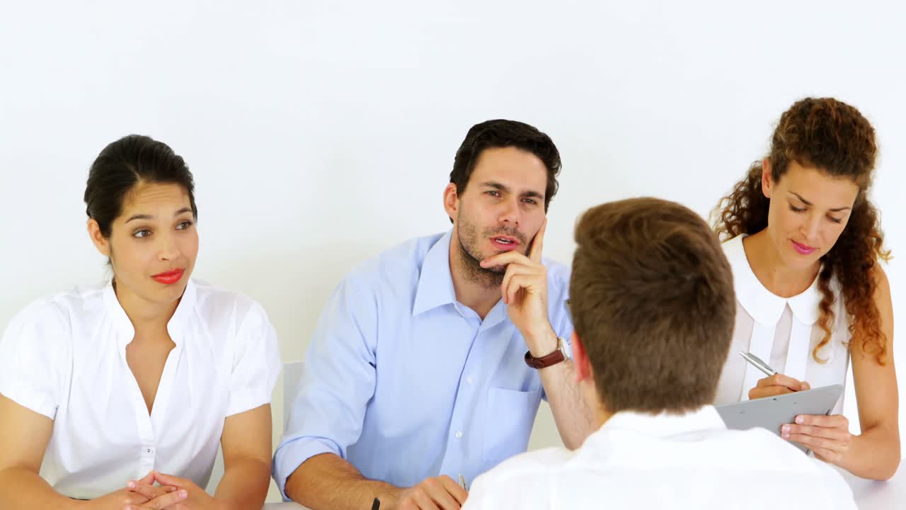 Interview Panel Listening To Job Applicant Free Stock Video Footage ...