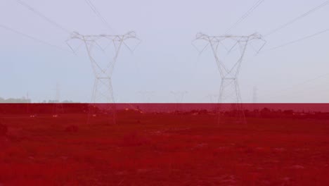 Animation-Der-Polnischen-Flagge-über-Pylonen