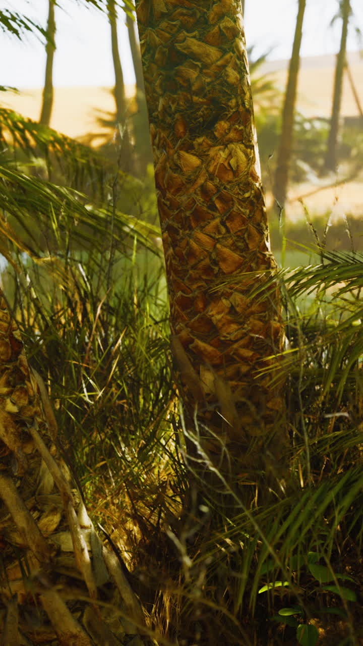 palmeras en un oasis del desierto
