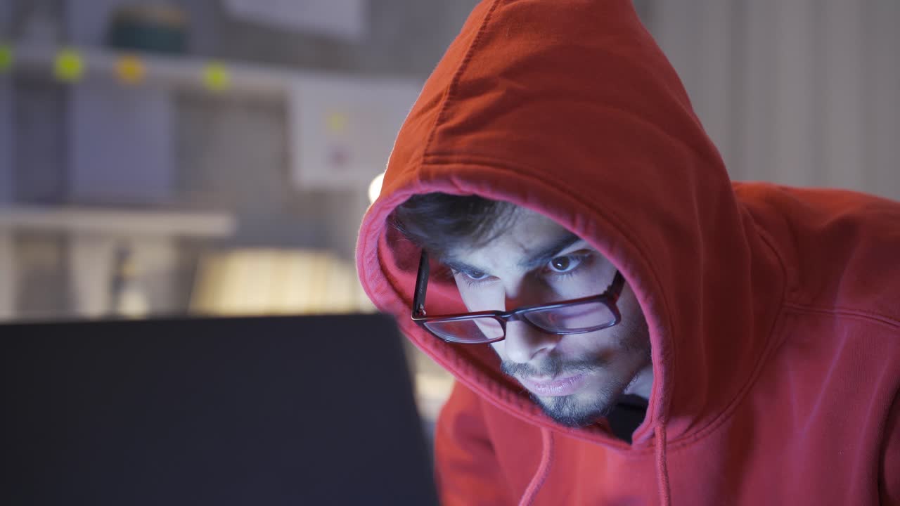 Teenager lying in bed dealing with software.