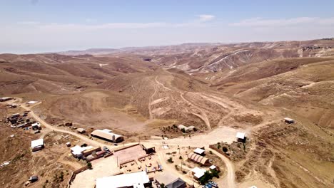 Drone-shot-of-a-lonely-farm-in-the-desert