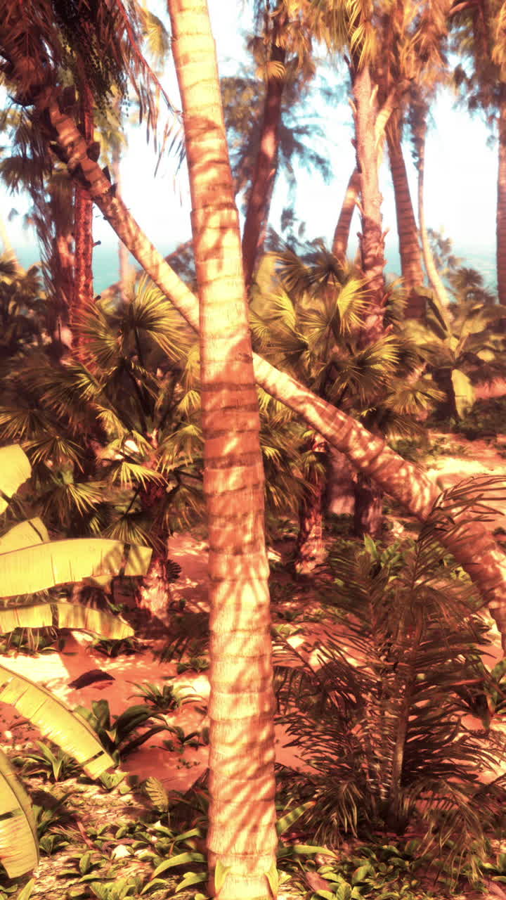 playa tropical con palmeras