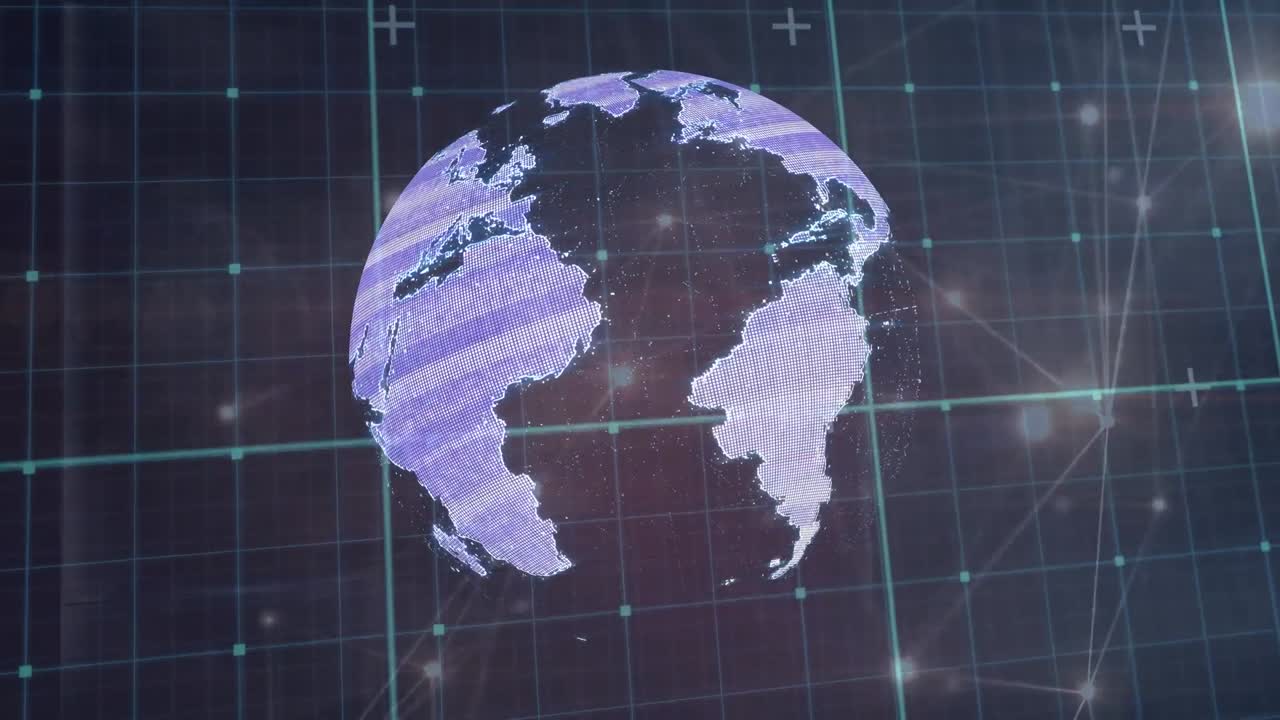 Animation of globe over network of connections