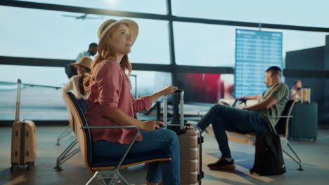 people waiting at the airport