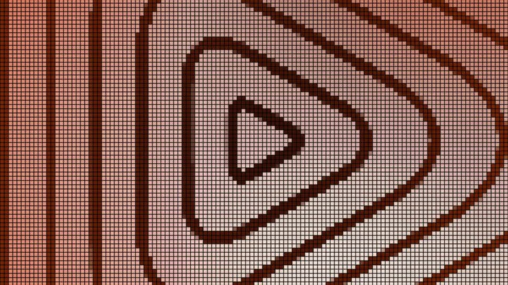 Pixelated Play Button Pattern