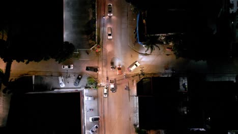 a bird's eye view of light traffic in