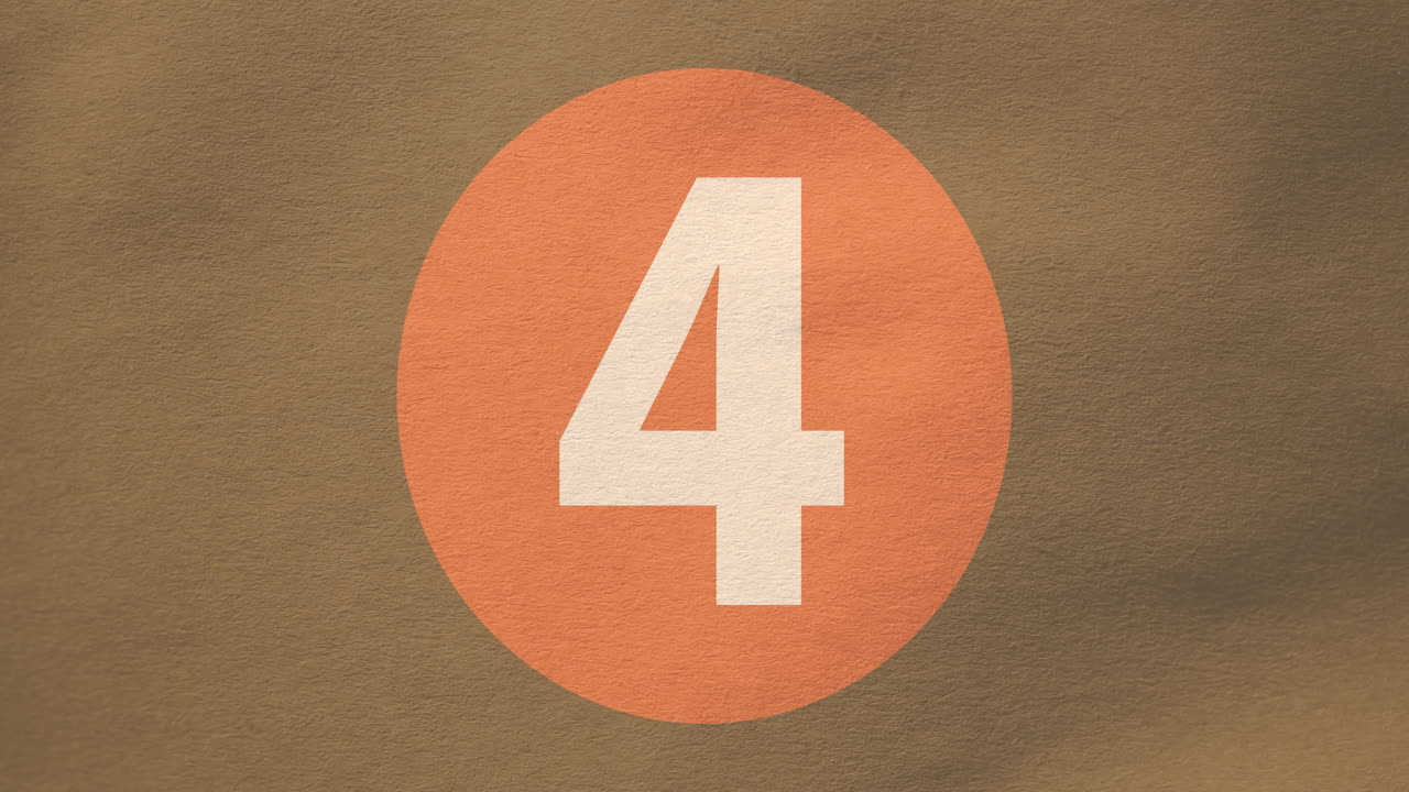 animación de cuenta atrás de proyección en un círculo rojo 4k