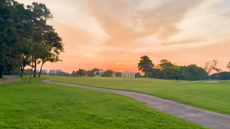 serene sunset view at a golf course