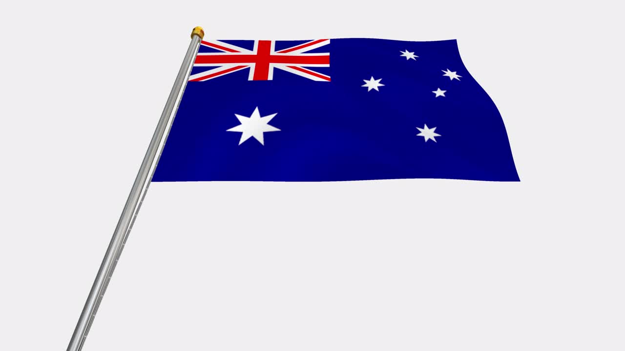 바람에 날아다니는 오스트레일리아 발의 루프 비디오, 4k의 느린 동작 비디오, 알파 채널