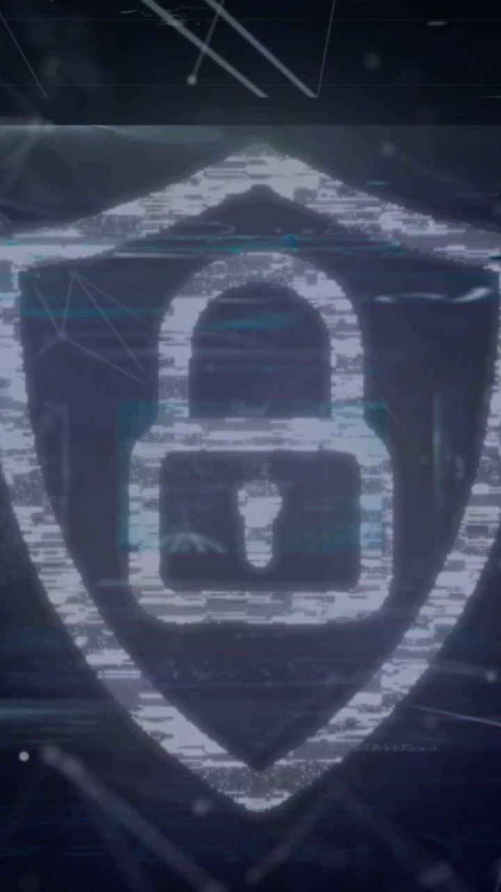 Animation of fingerprints and padlock on black background