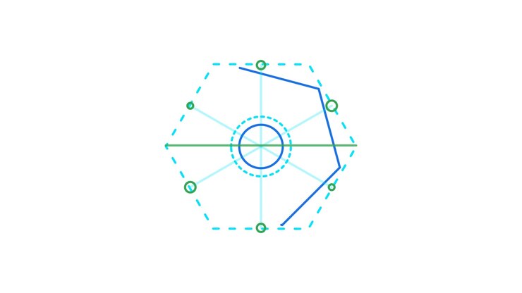 Abstract Geometric Hexagon Animation with Rotating Lines