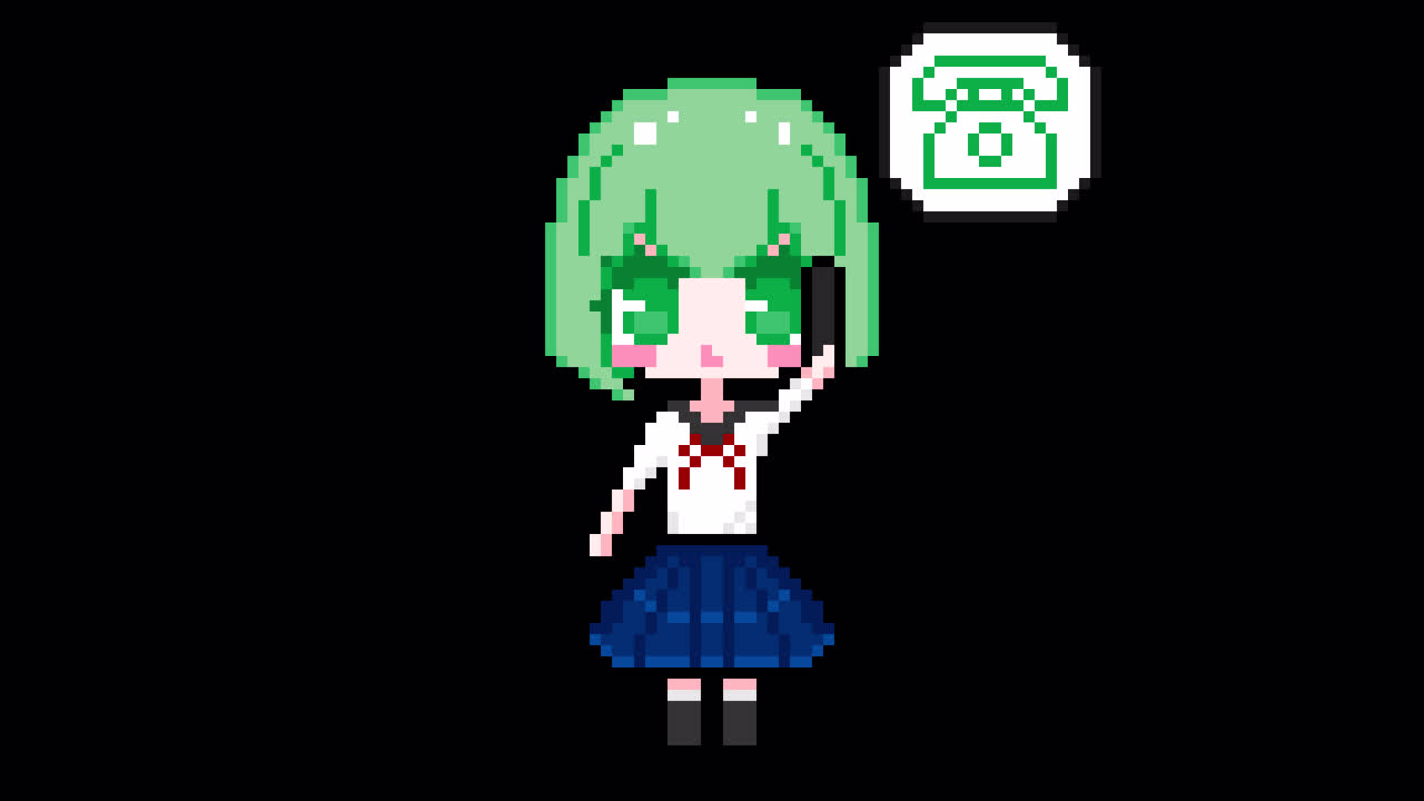 Pixel phone girl short hair Looping animation. 1080p (5).mov