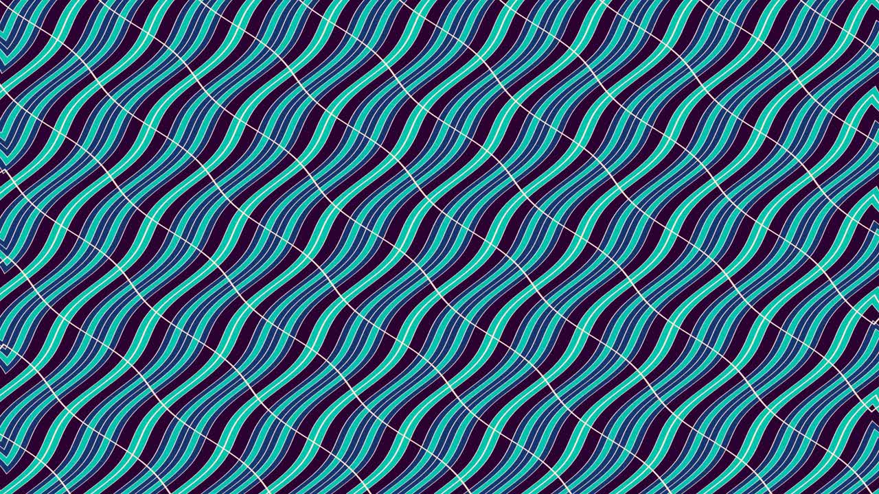 patrón de video 2d raphic con efecto de onda, que gira a la derecha y luego se invierte a la izquierda