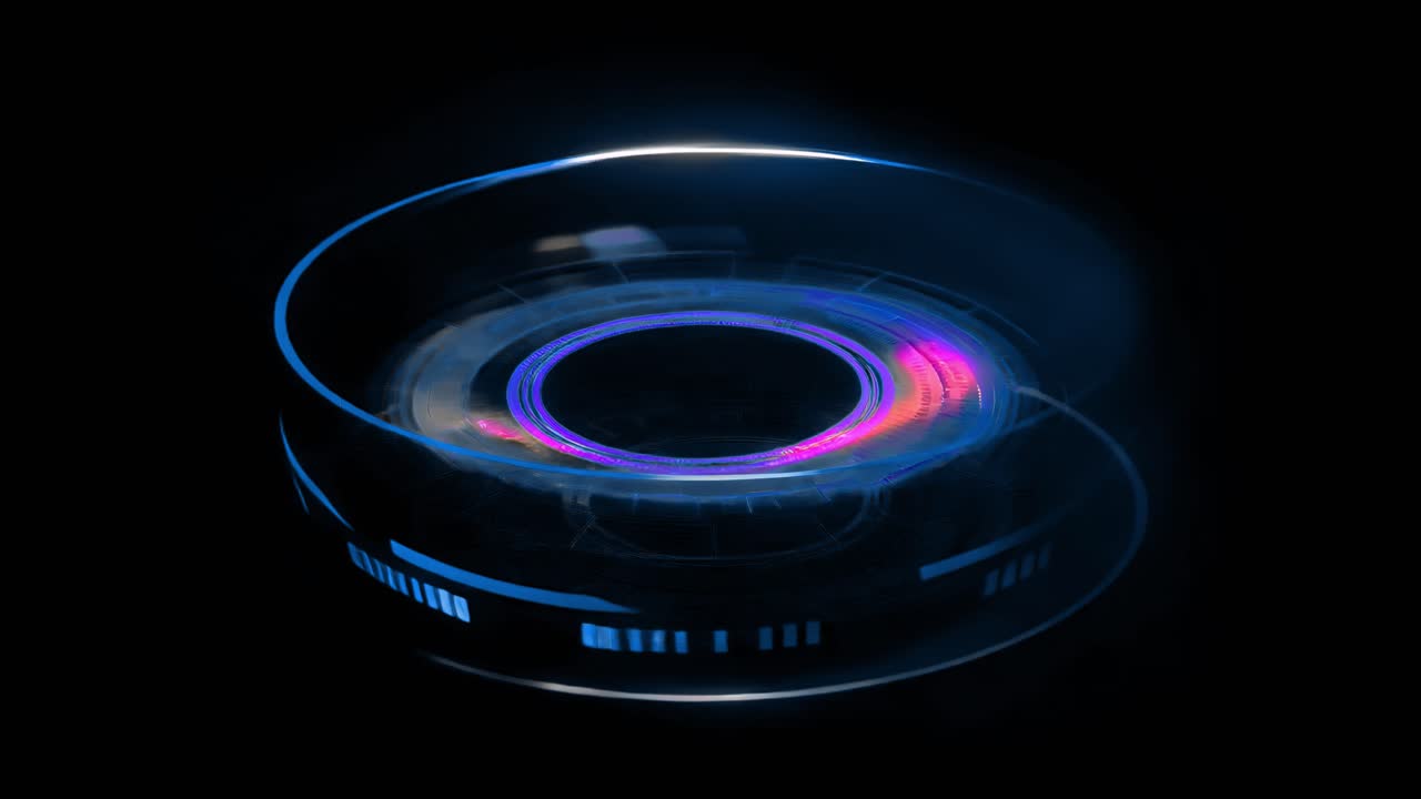 Futuristic glowing digital interface design animated overlay, transparent 4K video, alpha channel