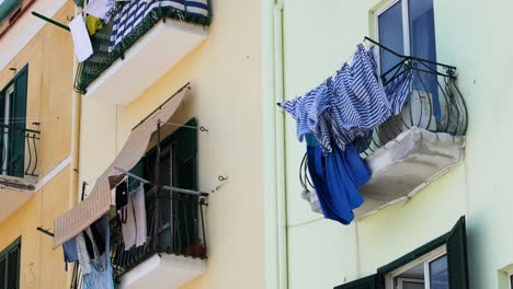 clothes drying on balconies in sorrento, italy