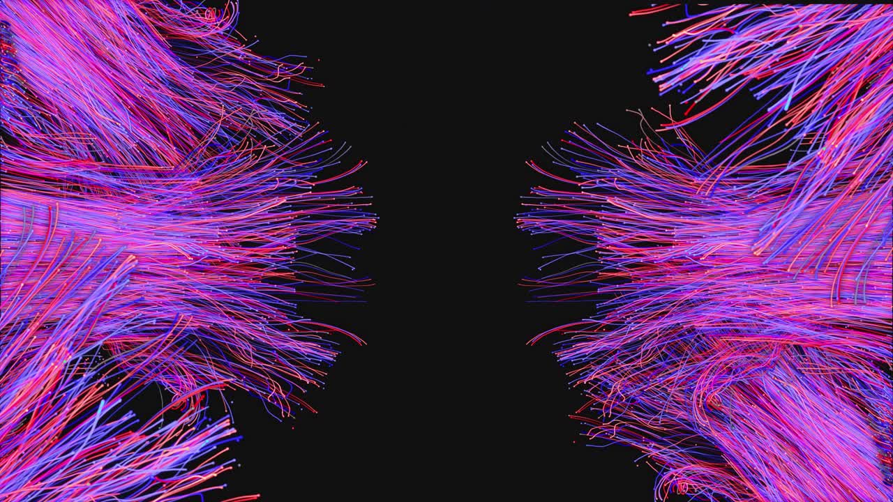 convergencia gradual de hilos multicolores brillantes fondos mágicos de partículas de partículas - animación