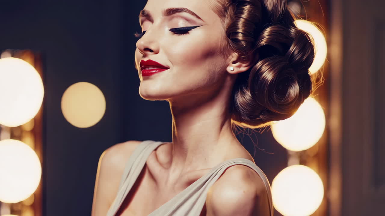 Ritratto di una donna di glamour vintage